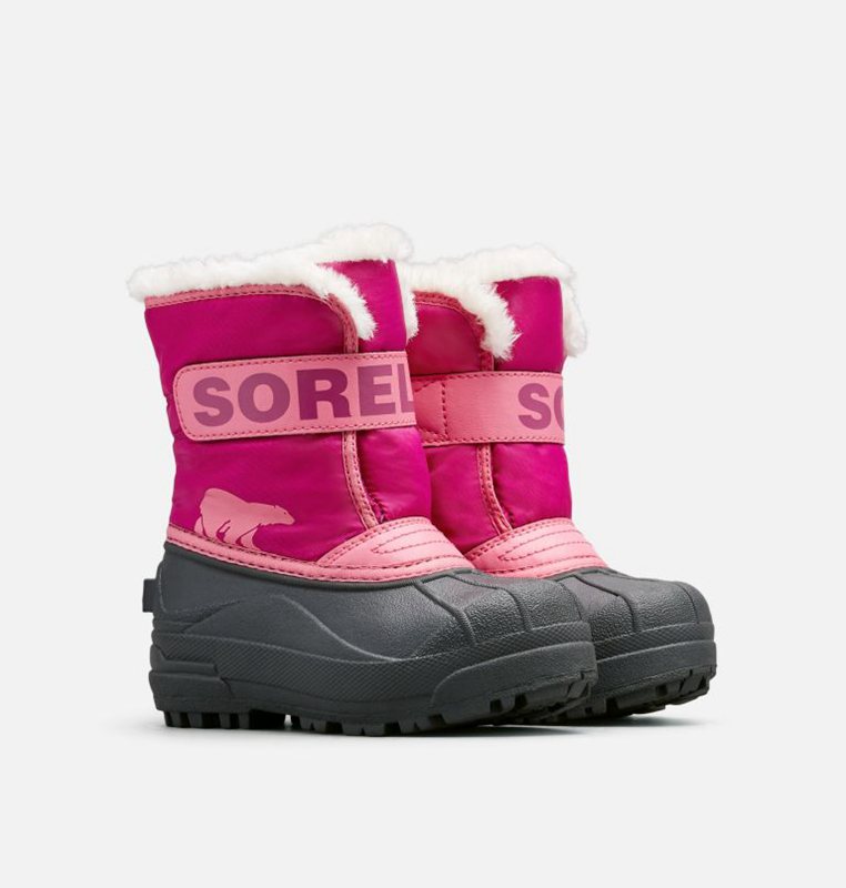 Kids Snow Boots Pink/Black - Sorel Childrens Commander™ - 506879-IWR